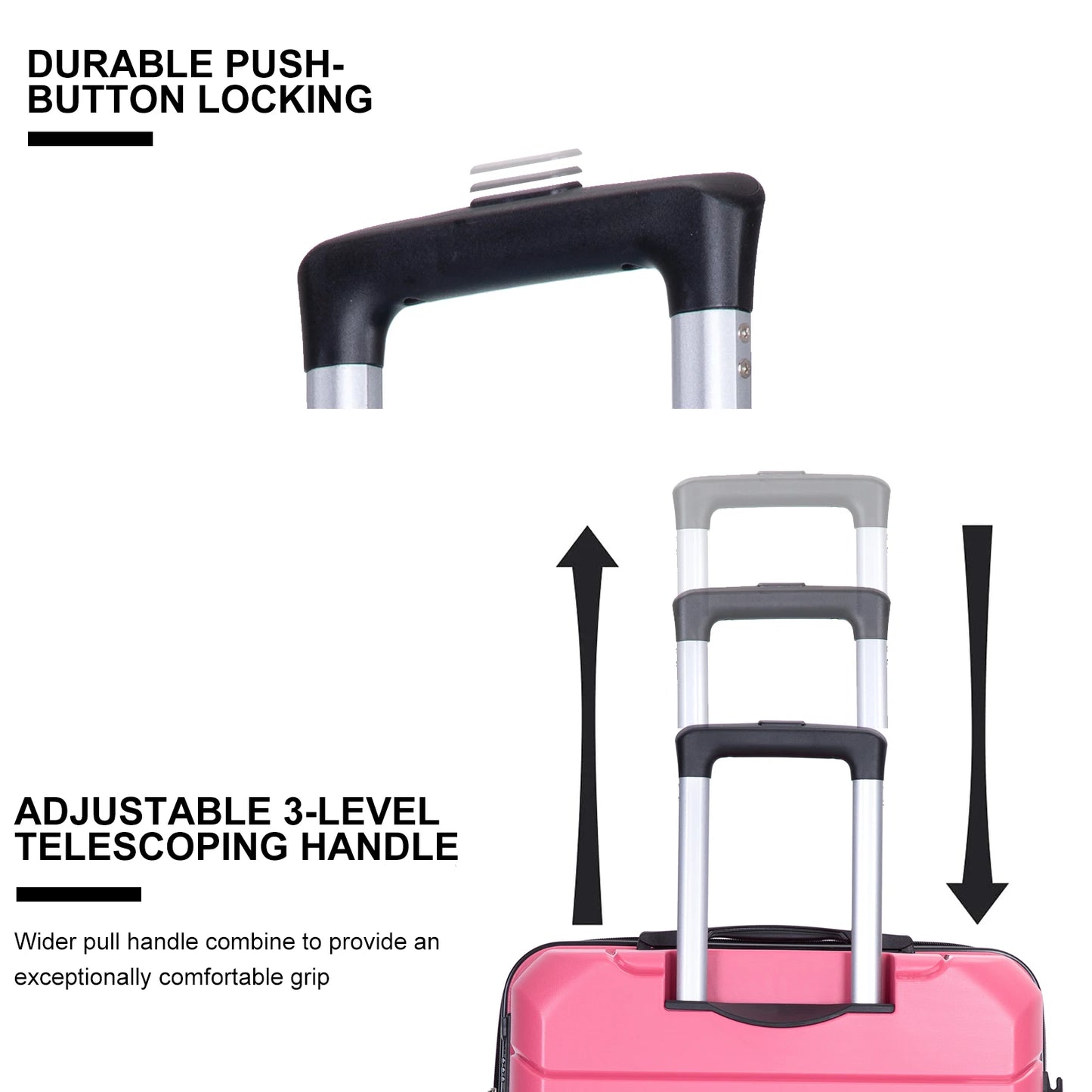 Hard shell Suitcase Spinner Wheels Luggage Set Lightweight With TSA Lock, 3-Piece Set (20/24/28)