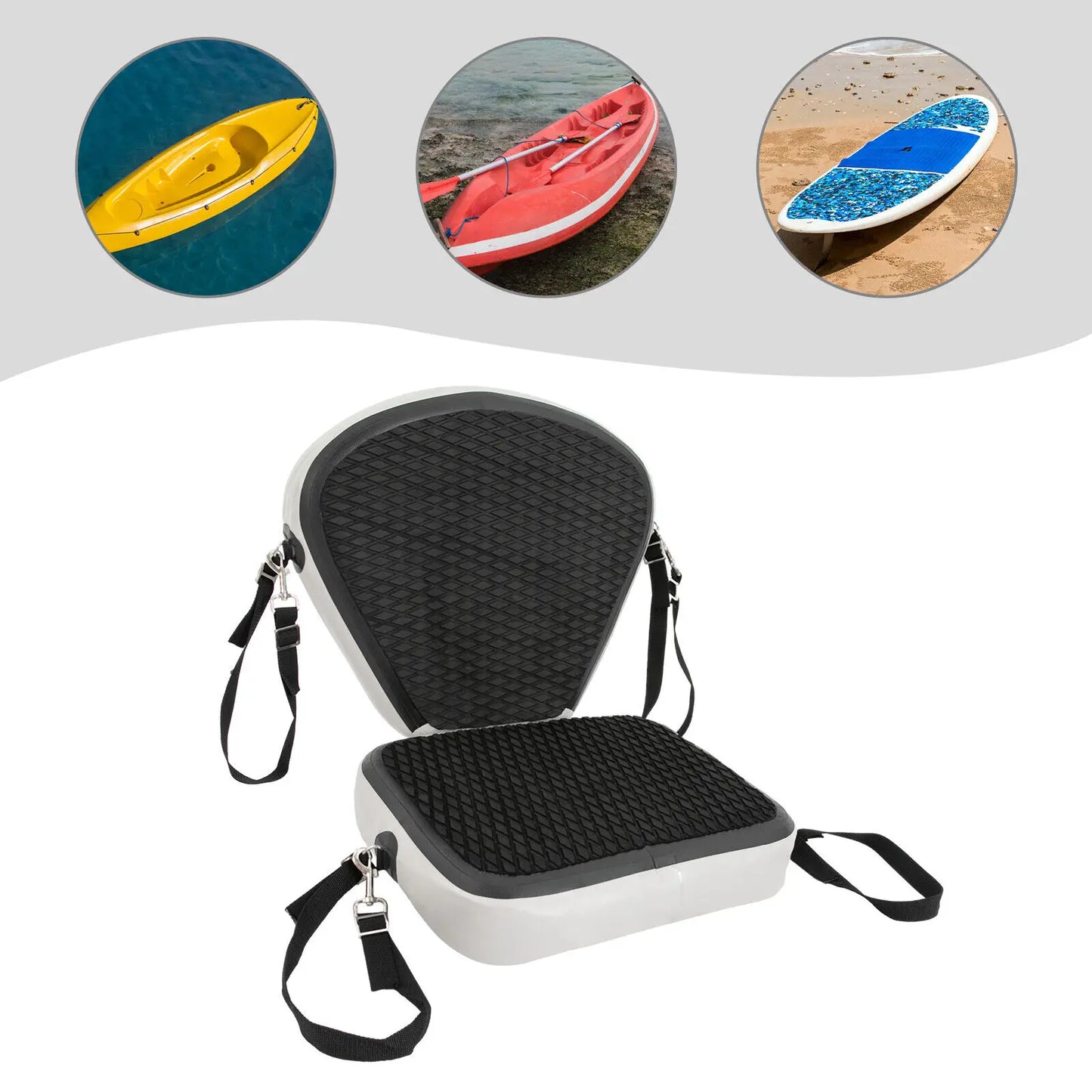 EVA Padded Kayak Seat, Thickened Cushion for Kayak Comfort, Black Seat Pad (New)