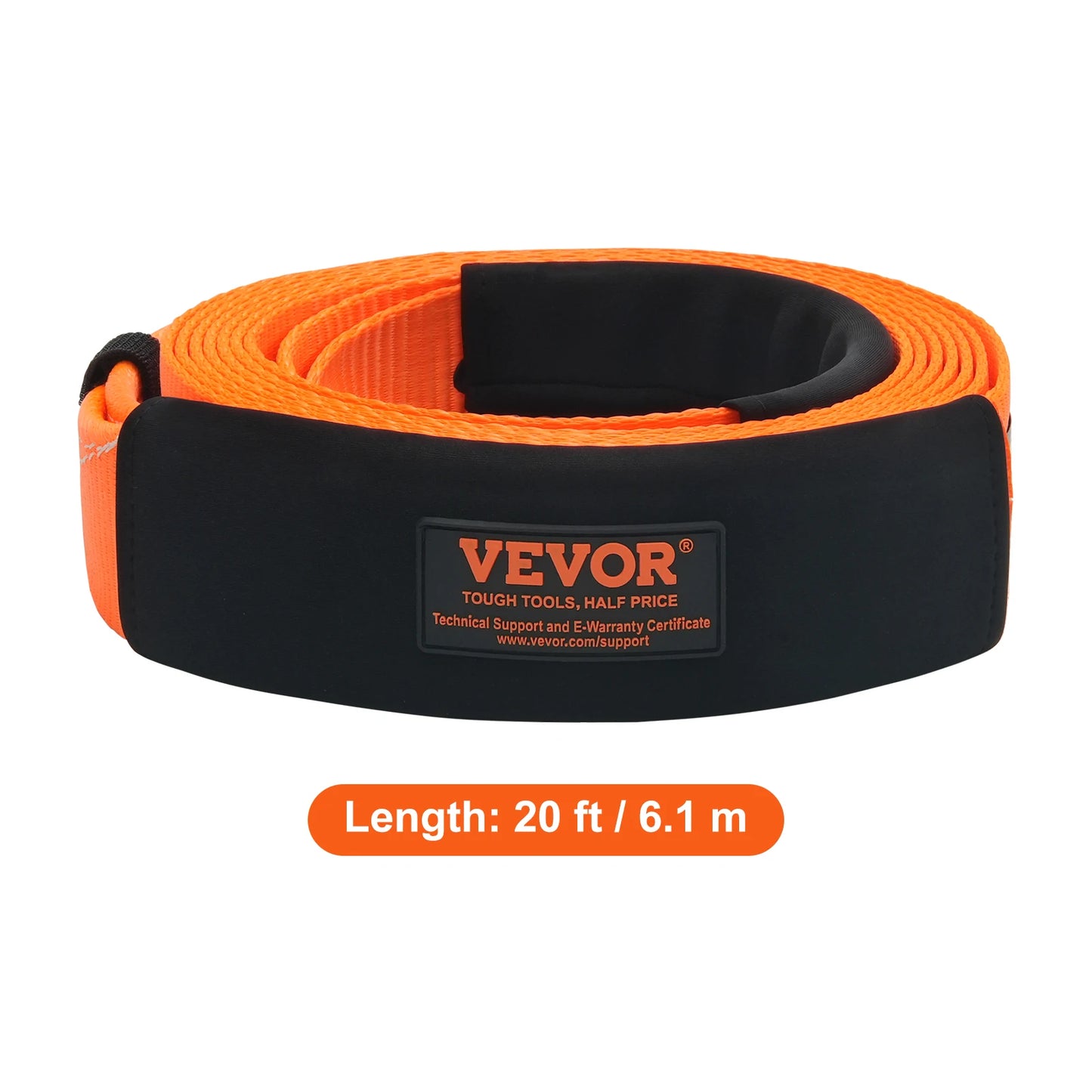 20/30ft Car Tow Cable Trailer Towing Pull Rope 2/3/4in Winch Line Extension Strap for Van Road Recovery Car Accessories