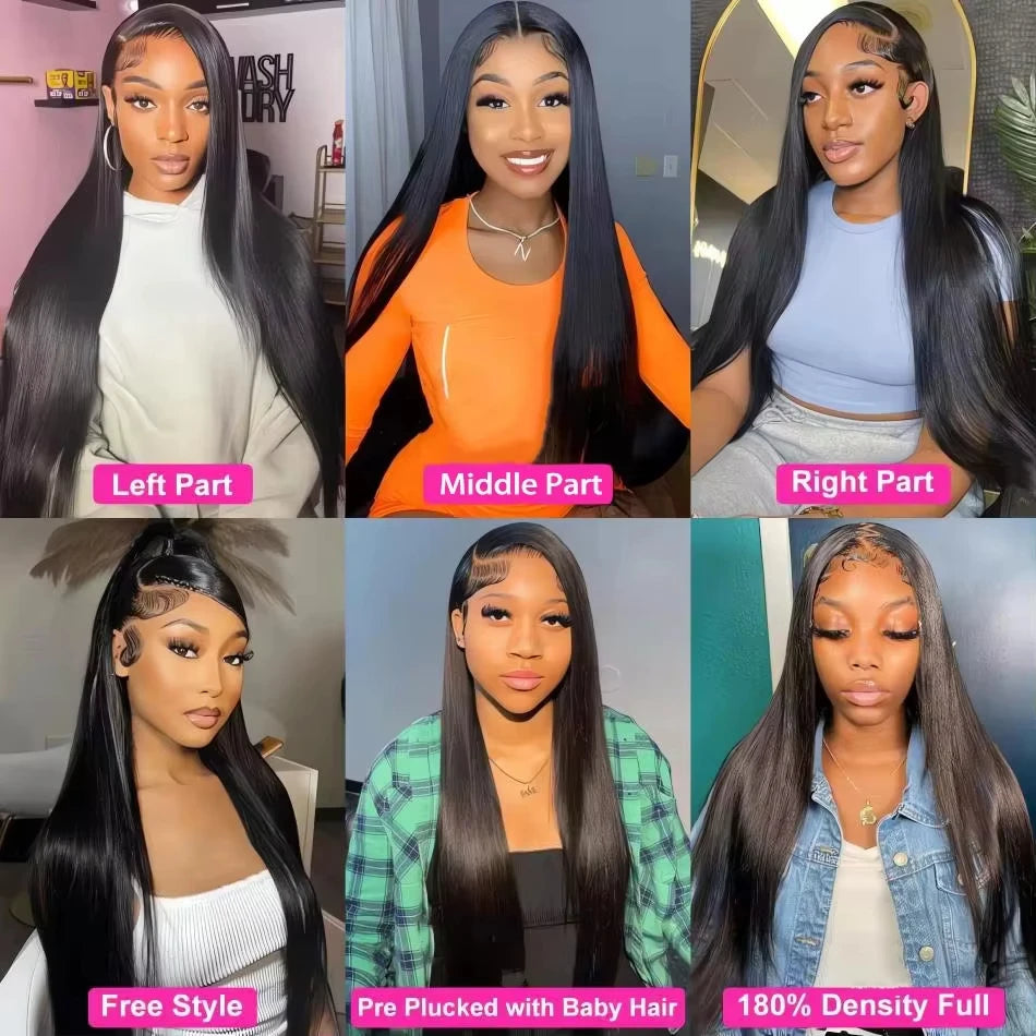 Glue less Wigs Straight 13x4 Lace, Front Wig 13x6 HD Lace Frontal Wigs 5x5 Black Closure Brazilian 100% Human Hair