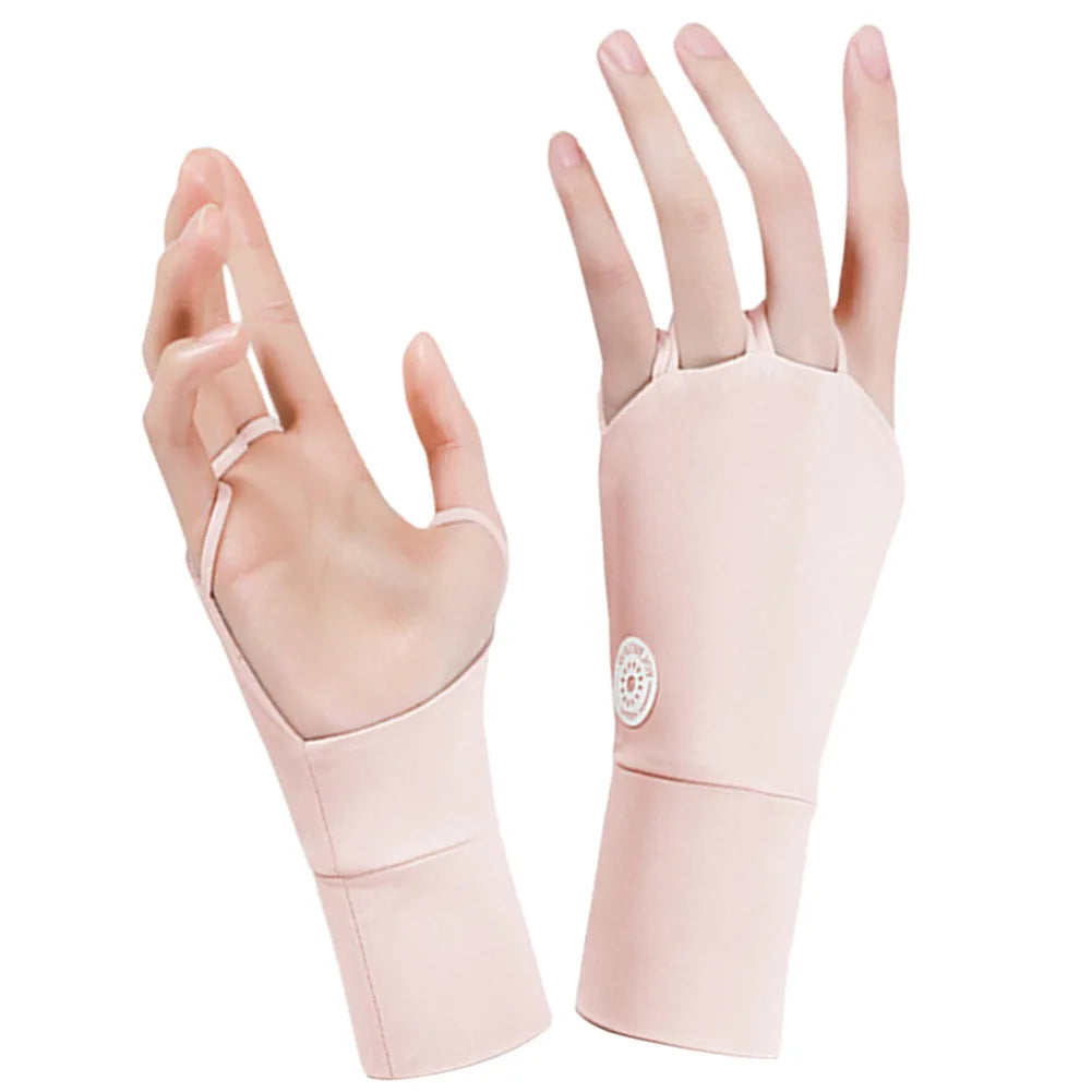 Women Open Fingered Gloves Cool Breathable