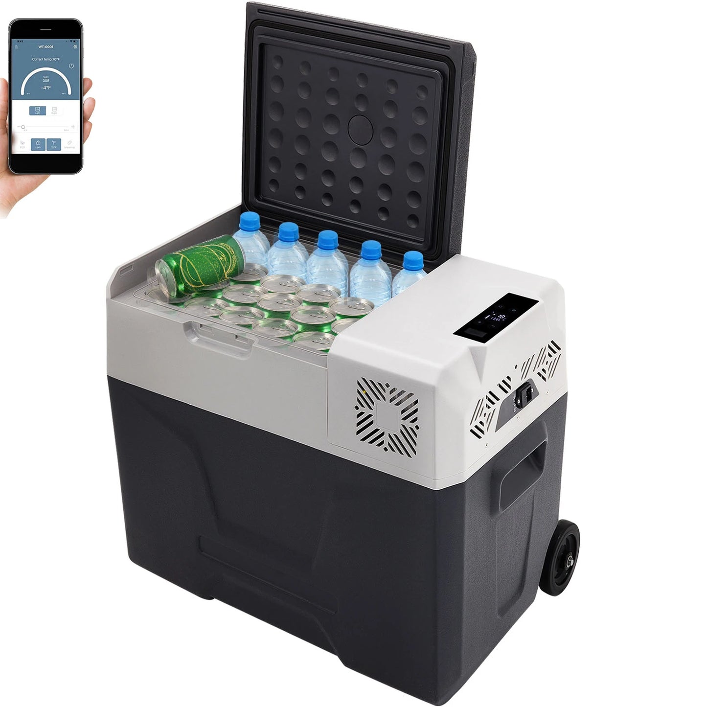15-55L Portable Electric Refrigerator. Compressor 12V/24V DC 110-240V AC, Freezer, Refrigerator