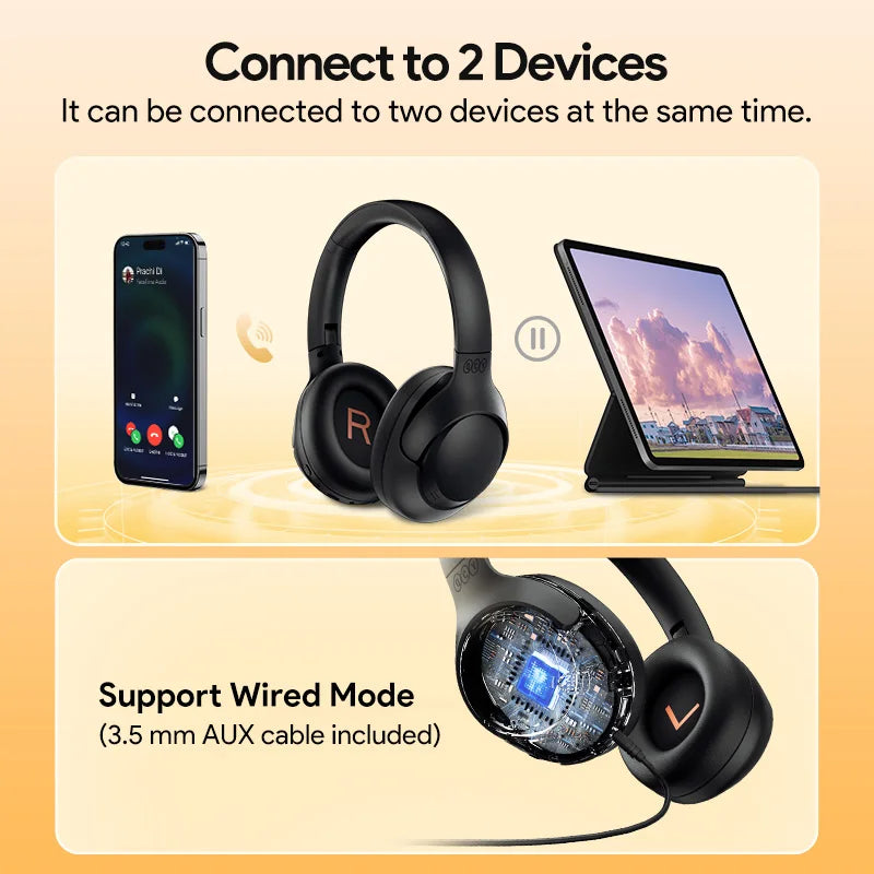Wireless Headphones Bluetooth 5.4 Hi-Res Audio Over Ear Headset