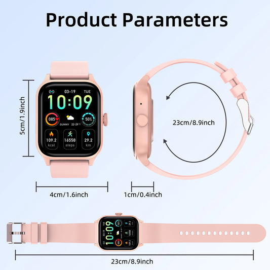 Smart Watch for men women (Answer/Make Calls), 1.85Inch Wireless Calling Smartwatch with Rotary Button, Activity Tracker