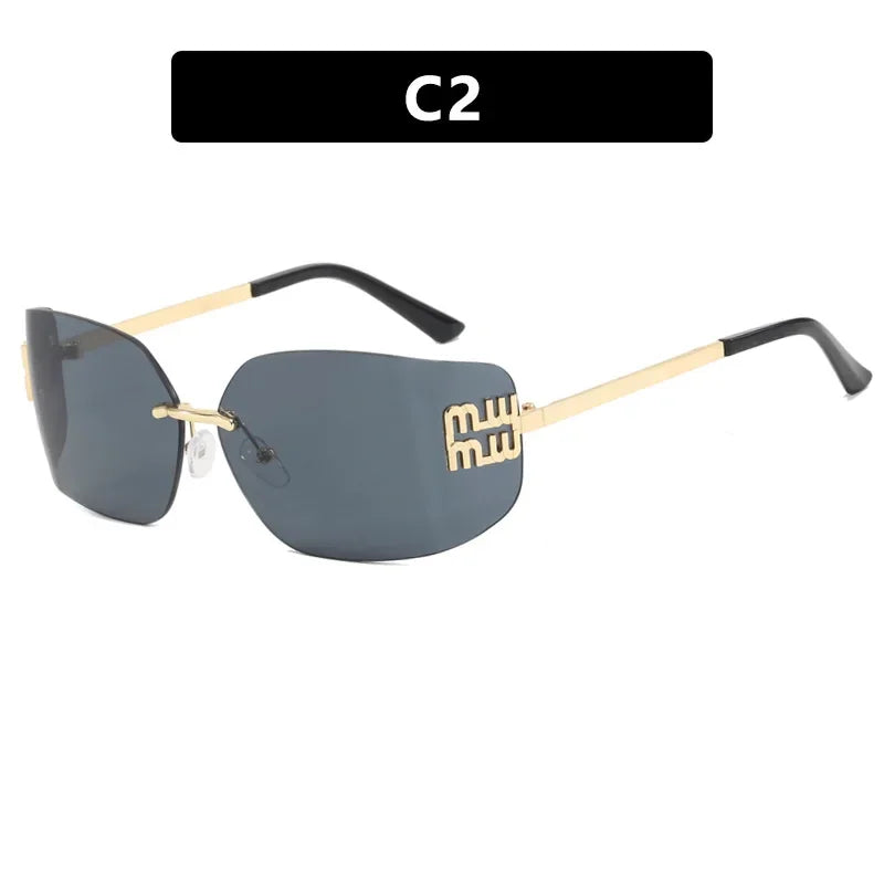 Frameless Design Sunshade Metal Women's Sunglasses High Quality Decoration