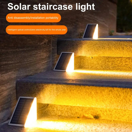 2Pcs Outdoor Step Light Solar Deck Lamp High Brightness Waterproof No Wiring Required Easy to Install