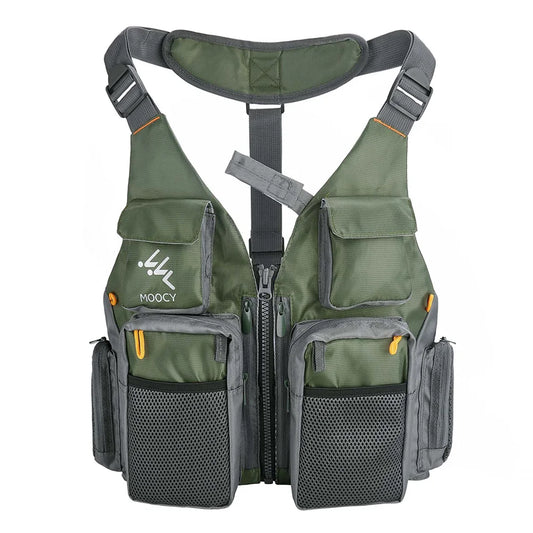 Versatile Fishing Coat Multi-Pockets Oxford Cloth Fishing Vest Breathable Adjustable Sea Fishing Vest for Running Travel Hiking