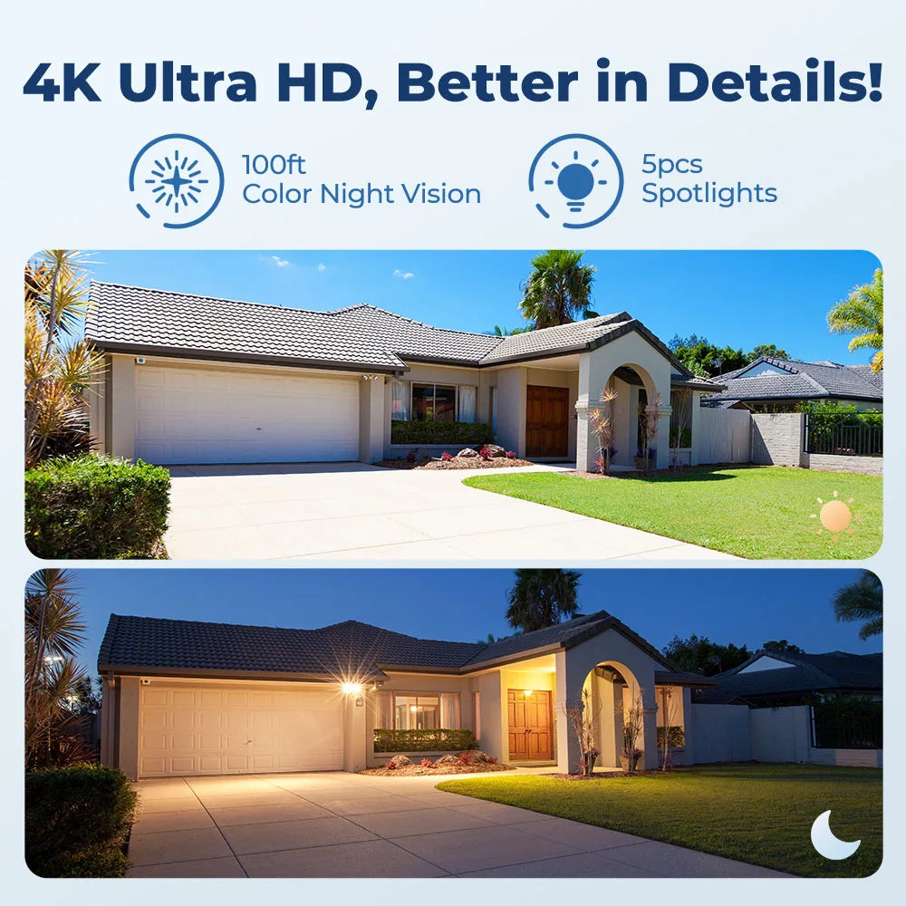 4K IP Security Camera 5X Optical Zoom Outdoor Video Surveillance Home Security Protection