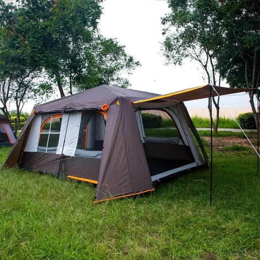Extra Large Tent Family Cabin Tents,Mesh Straight Wall Waterproof Double Layer Big Tent for Outdoor,Picnic,Camping
