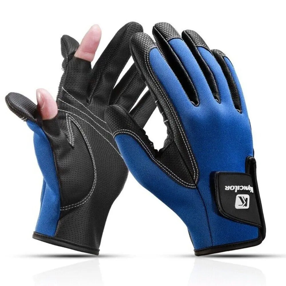 Winter Fleece Gloves for Men Women 2 Cut Half-Finger, Flexible, Anti-Slip, Waterproof
