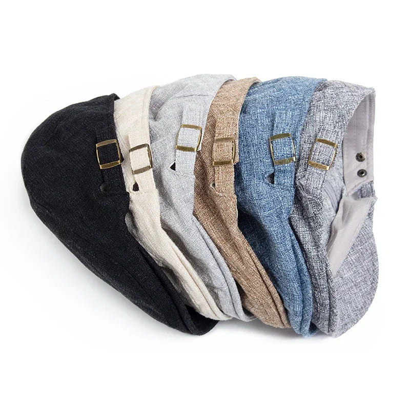 Thin Double Breasted Beret Men Women Hat