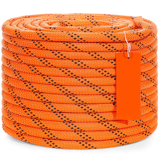 120ft Dual-Weave Polyester Cord 3/8, 1/2in, 48-Strand Multi-Use Rope for Arborist Activities Outdoor Adventures Versatile