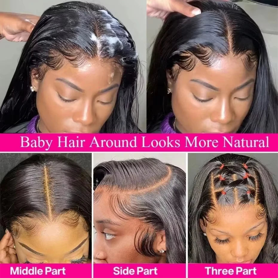 Glue less Wigs Straight 13x4 Lace, Front Wig 13x6 HD Lace Frontal Wigs 5x5 Black Closure Brazilian 100% Human Hair