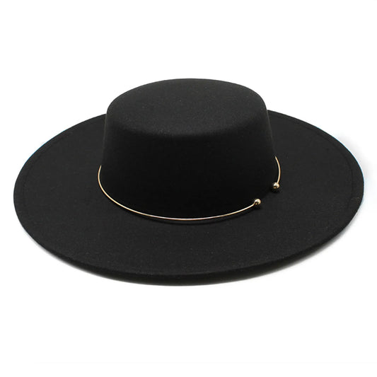 French Style Wide Brim Derby Top Hat, Elegant Dress Hat