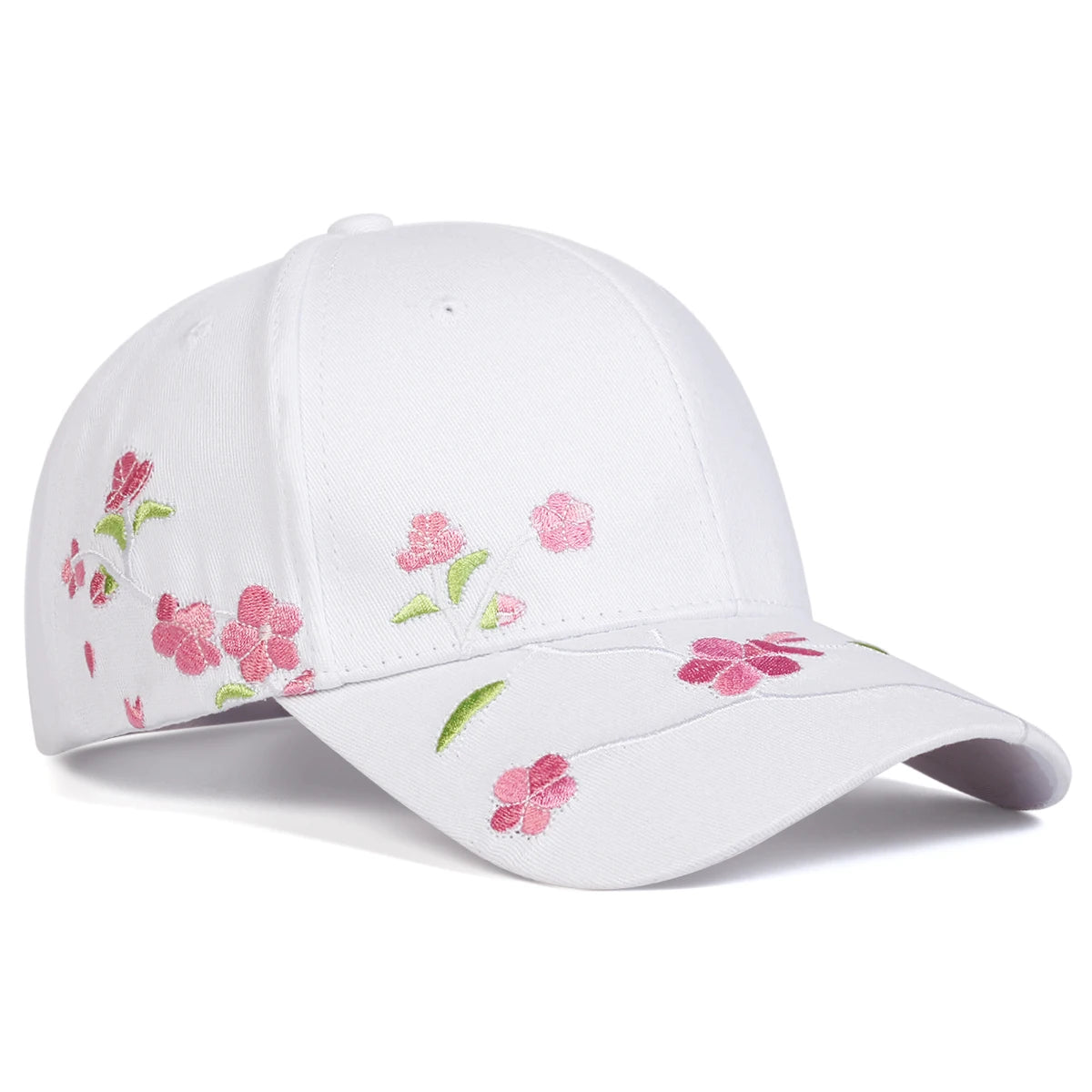 Peach Blossom Embroidery Baseball Cap