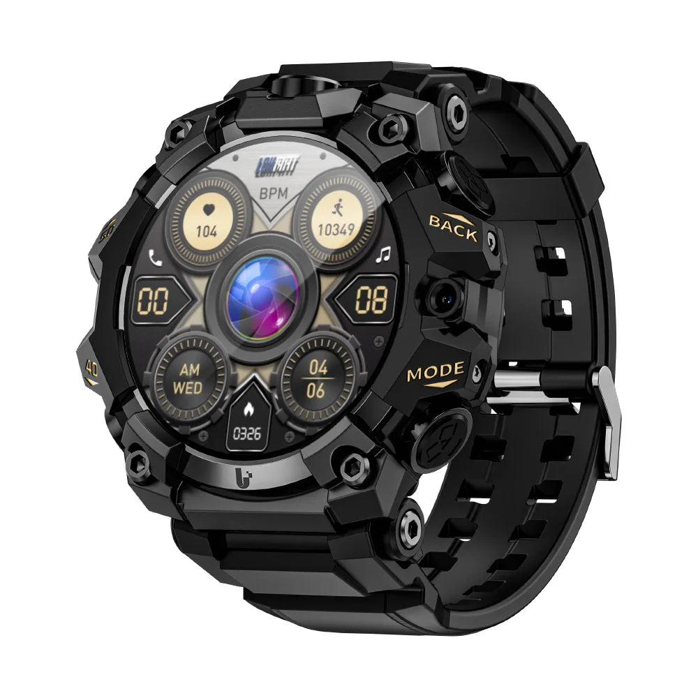 Rugged Sport Android Smart Watch, Phone, Dual Camera Video Calls,  Wifi Fitness 4G Watch, Round Screen