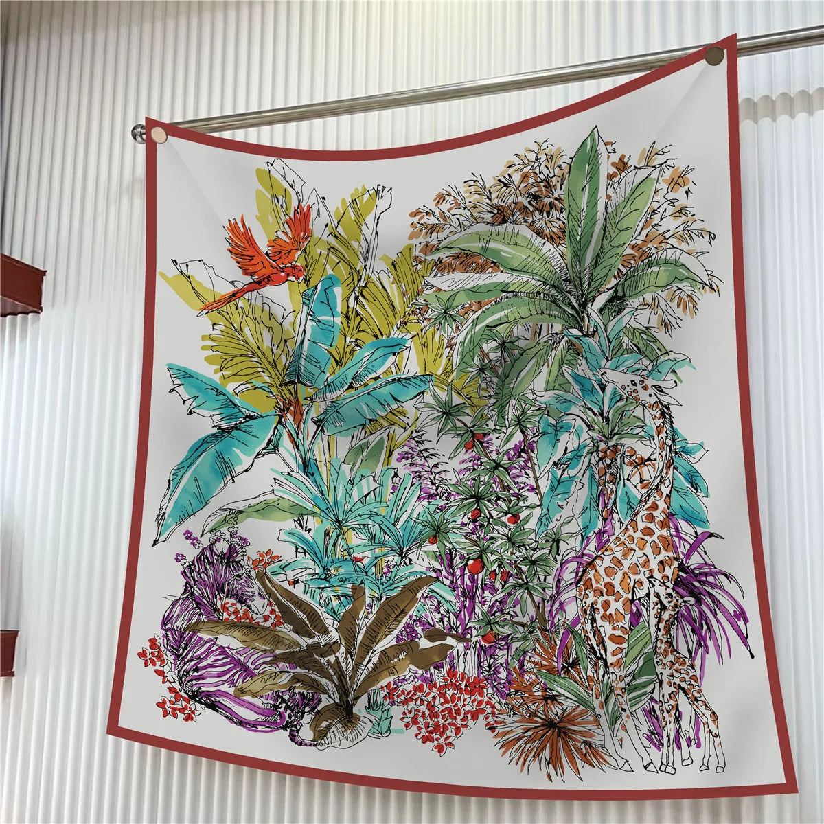Square Scarf Women Fashion Floral Twill Silk Head Scarf For Lady