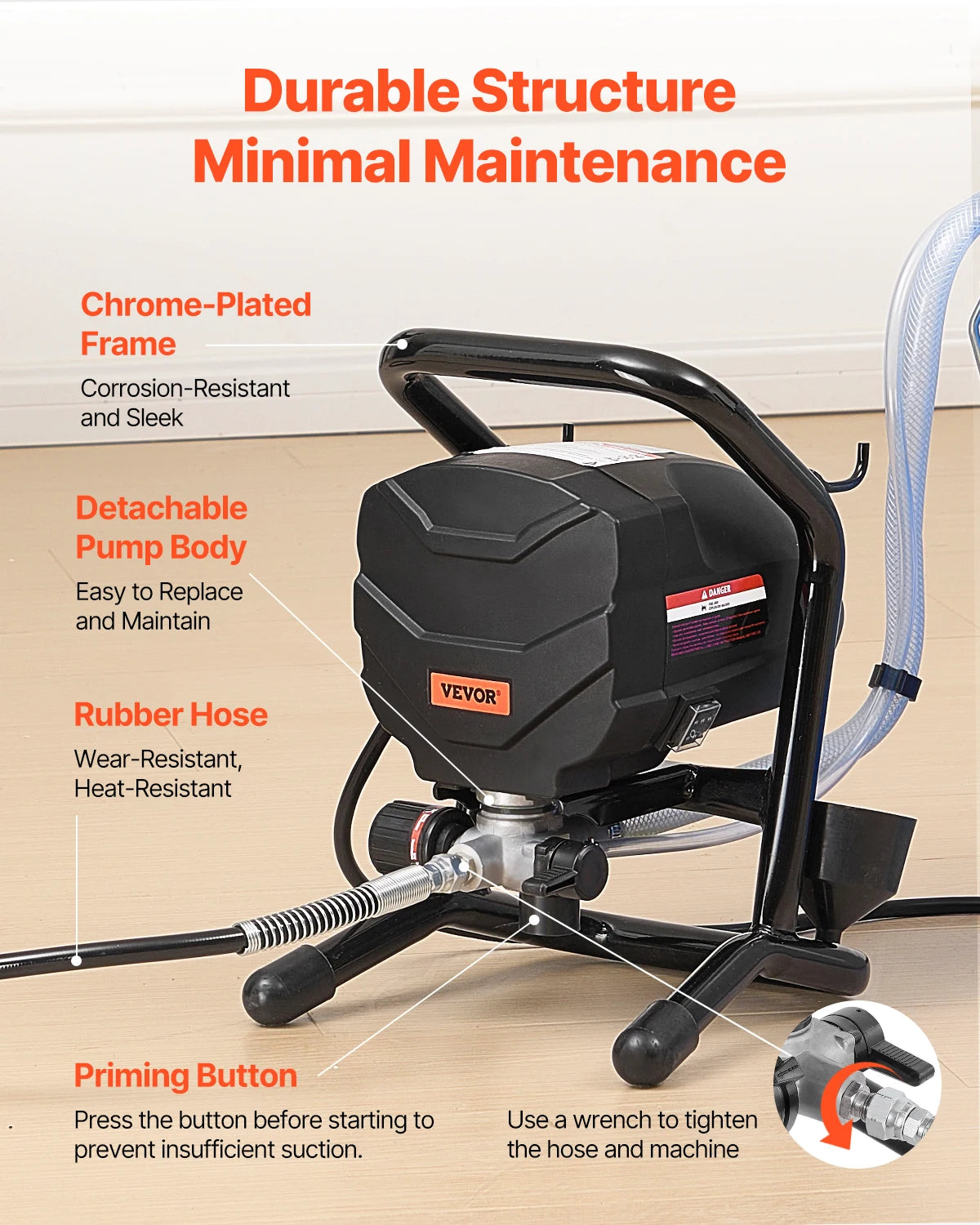 Airless Paint Sprayer, 650W High Efficiency Airless Sprayer, 3000PSI Electric Paint Sprayer
