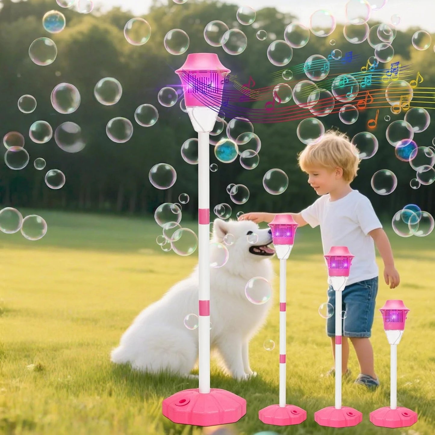 Adjustable Height Magical Bubble Torch Lamp Rechargeable Automatic Endless Bubble Fun for All