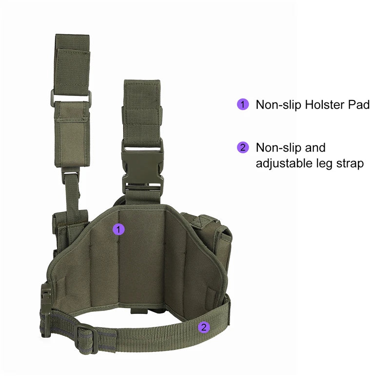 Tactical Leg Gun Holster Multi-function Camouflage Bag, Tied Leg Pisto,l Protective Cover with Phone Pocket