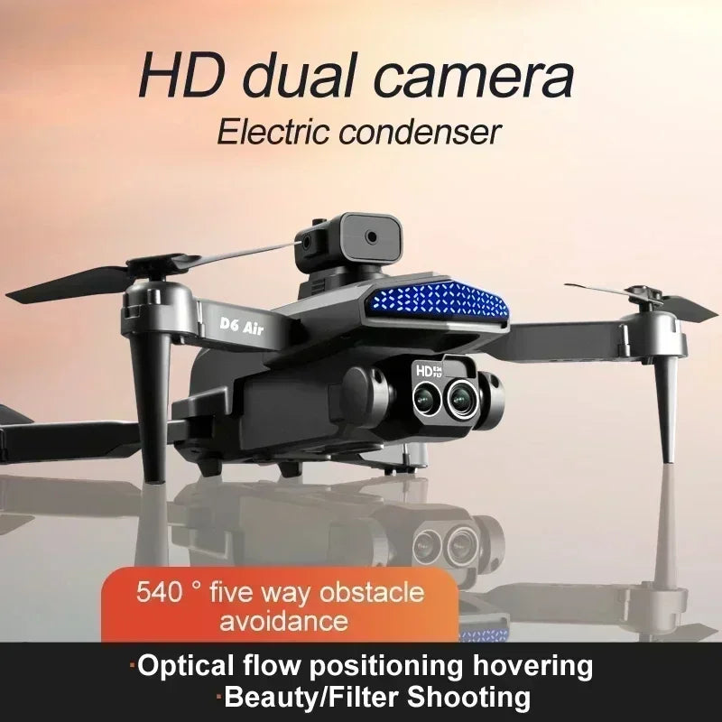 8K HD Professional Drone with Dual Camera Optical Flow GPS, Obstacle Avoidance Foldable RC Toy for Aerial Photography