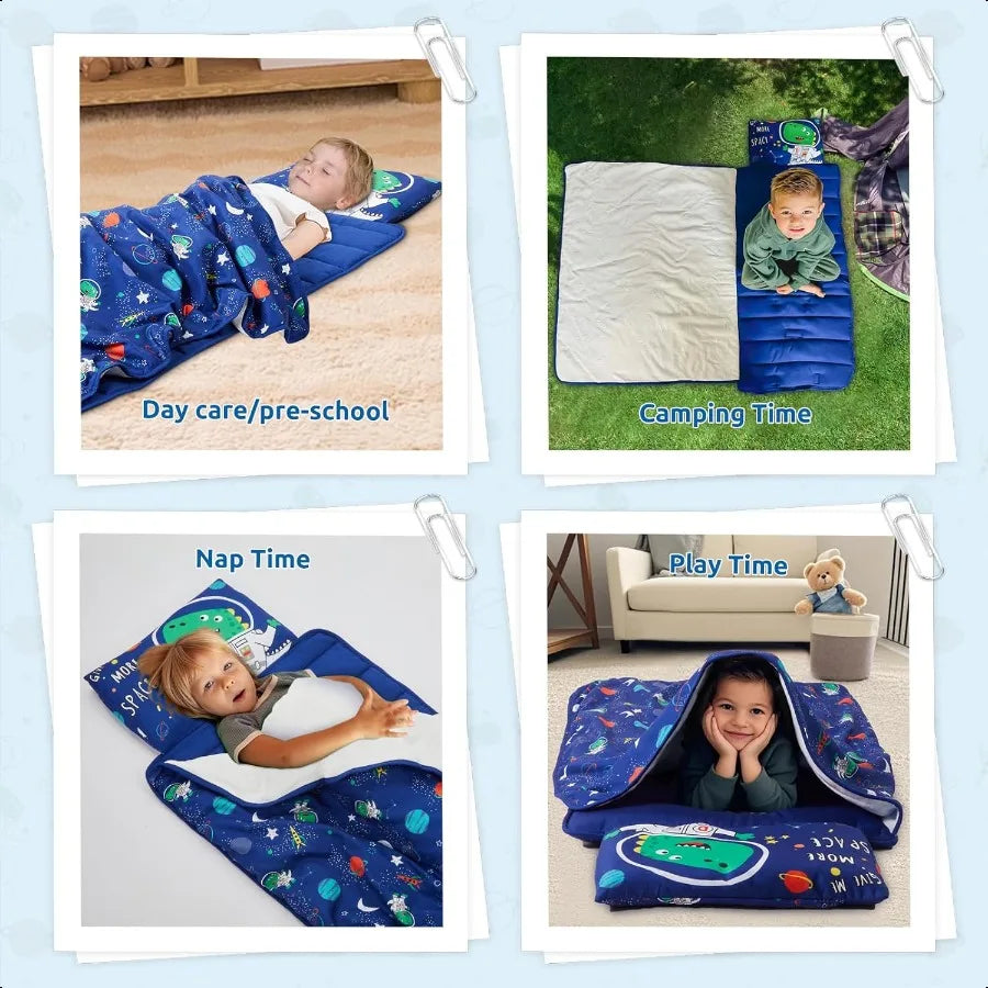 Toddler sleeping Bag with Removable Pillow and Plush Blanket 54 x 33