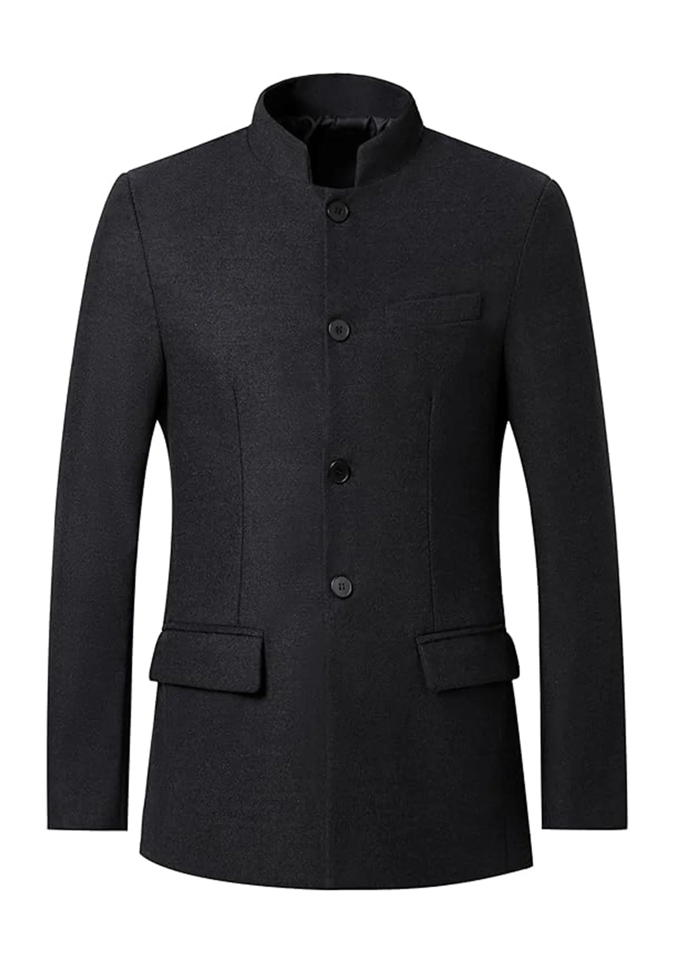 Mens Casual Suit Blazer Stand Collar Lightweight