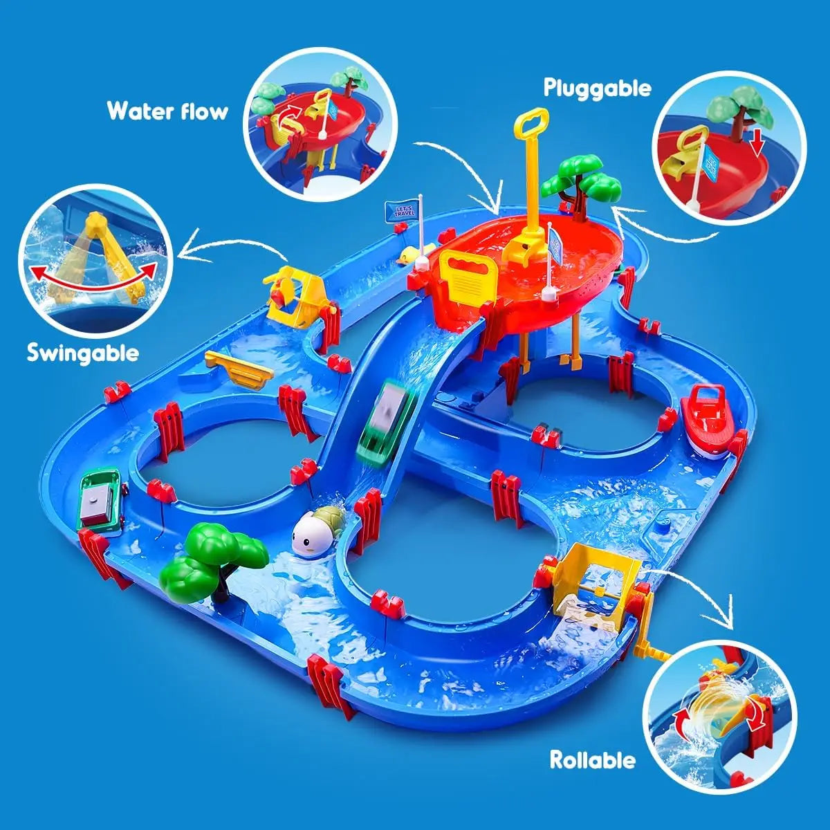 Kids Outdoor Water Table, 2-Tier Toddlers Water Table Playset. Pool Toy with Pump