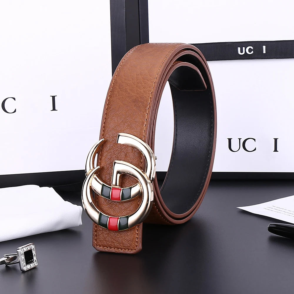 High-end Luxury Men's, Women's Belt, Versatile Business Belt, Classic Letter-sized LOGO Leather Belt.