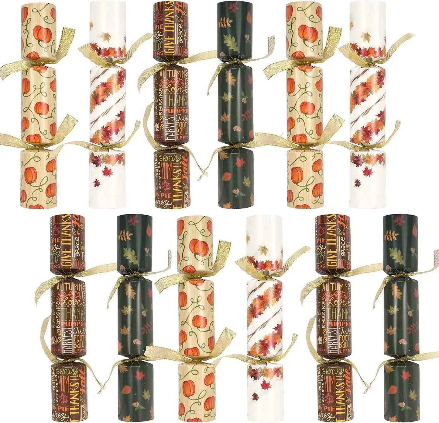 12 Pack Thanksgiving Party Favor, No Snap No Popping with Party Hat, Joke & Gift Inside