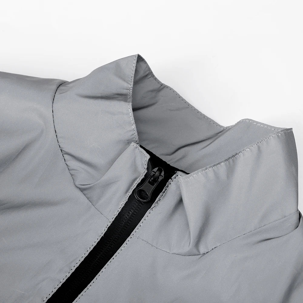 Men's Night Reflective Jacket Stand Collar