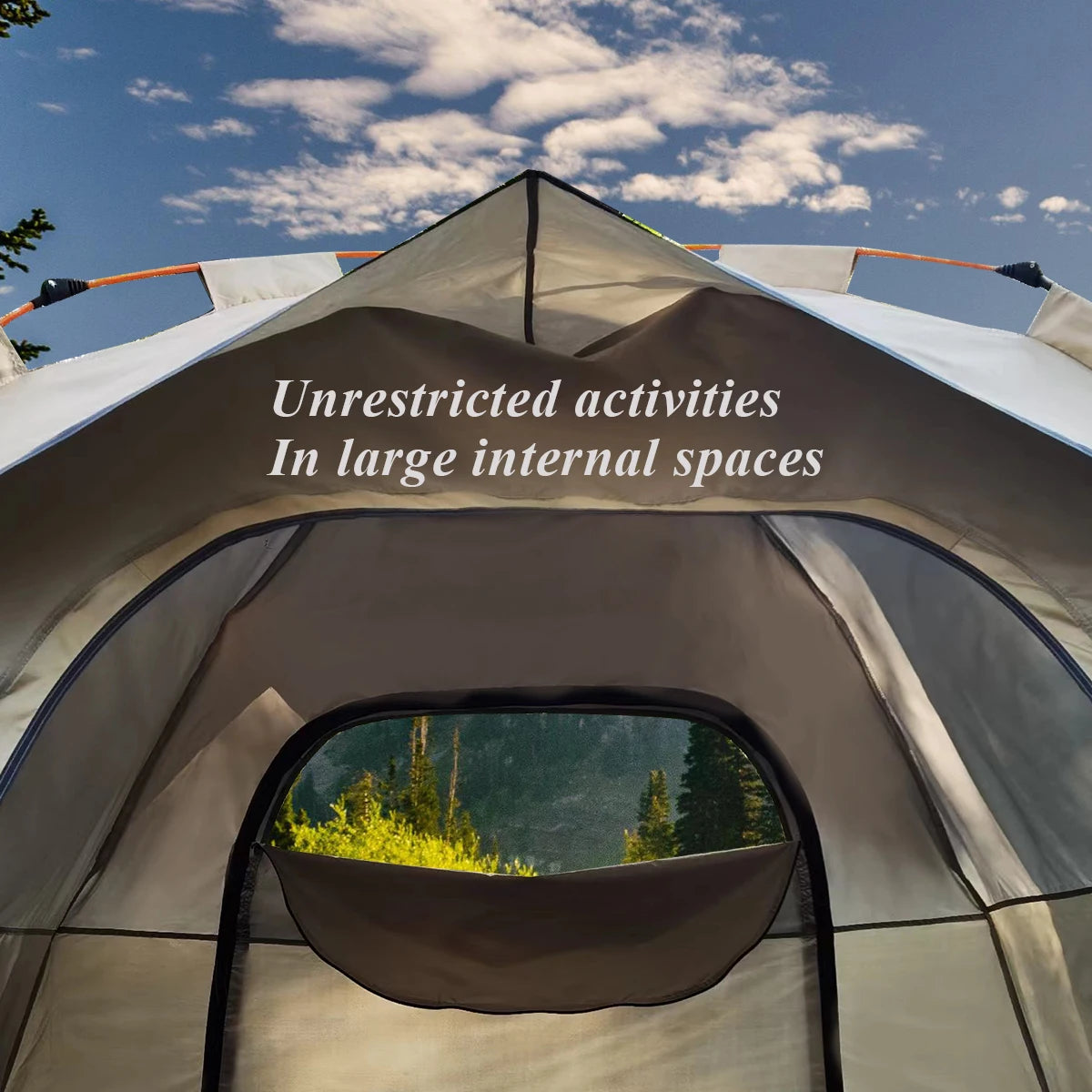 Outdoor Automatic Quick-opening Tent, Rainproof Sun Shade Tent, Two windowless doors