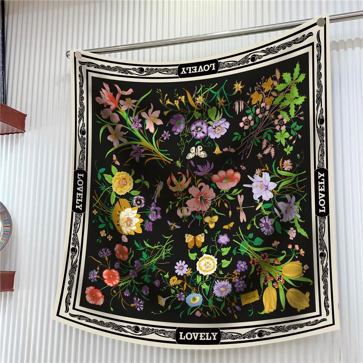 Square Scarf Women Fashion Floral Twill Silk Head Scarf For Lady
