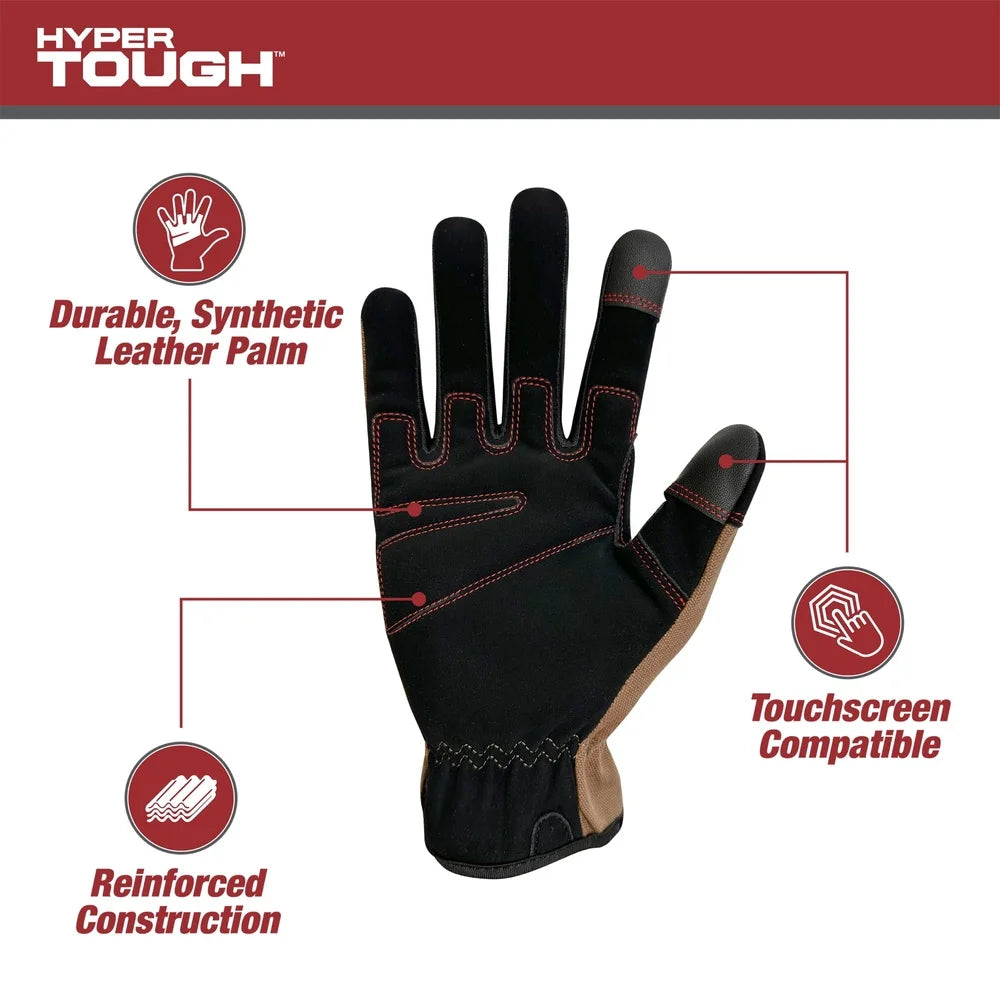 Durable Cotton Duck Canvas Utility Work Gloves Touchscreen Compatible Quick Fit Cuff Unisex Medium Size Abrasion Resistant