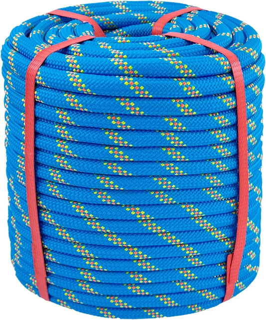 Heavy Duty 1/2 Inch x 150 Ft Arborist Rope for Tree Pulling, Felling & Climbing - High Strength Polyester Static Line