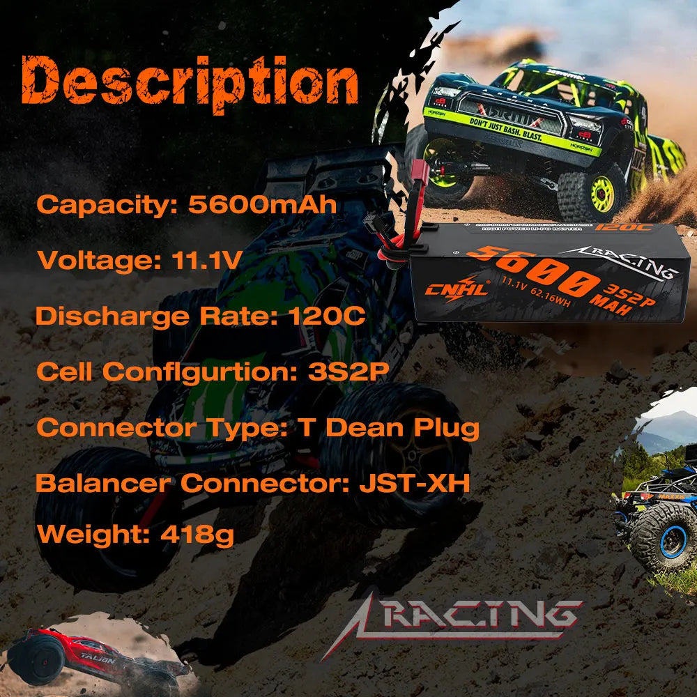 3S, 4S Lipo Battery 5600mAh 6600mAh 8000mAh 11.1V 14.8V 120C Hard Case With T EC5 Plug For RC