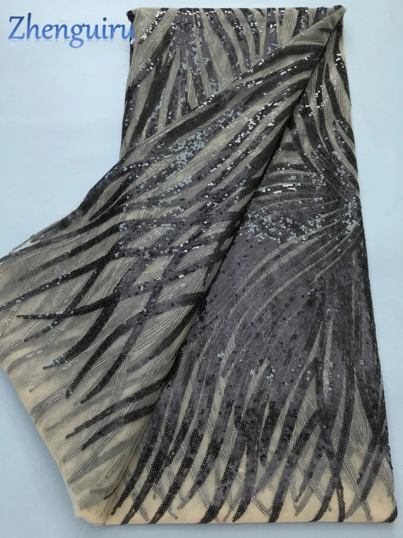 Nigerian Lace Fabric High Quality African Mesh Tulle Lace Fabric Dress for Women