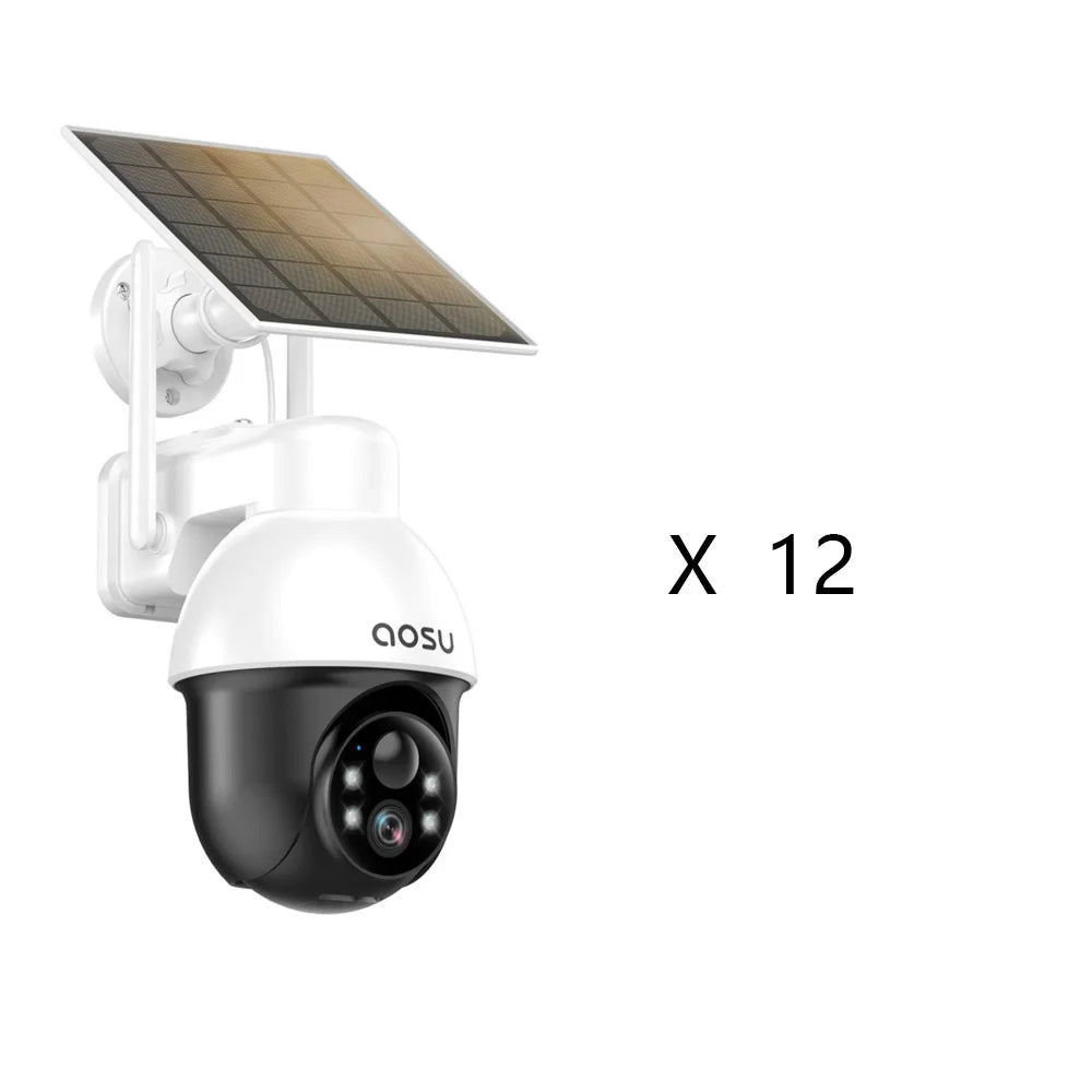 3MP PTZ 4/8/12pcs Solar Camera 5000mAh Battery Wireless 2.4Ghz WIFI Camera  AI Detection 2-Way Audio Outdoor Camera