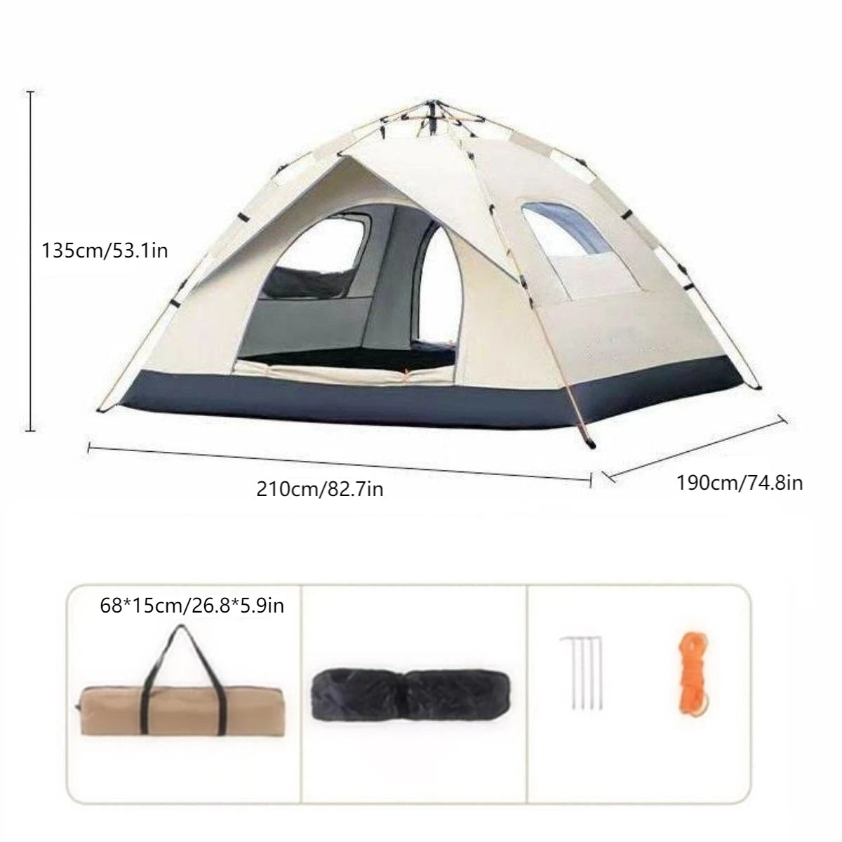 Outdoor shelter, Camping Tent, 4 person waterproof