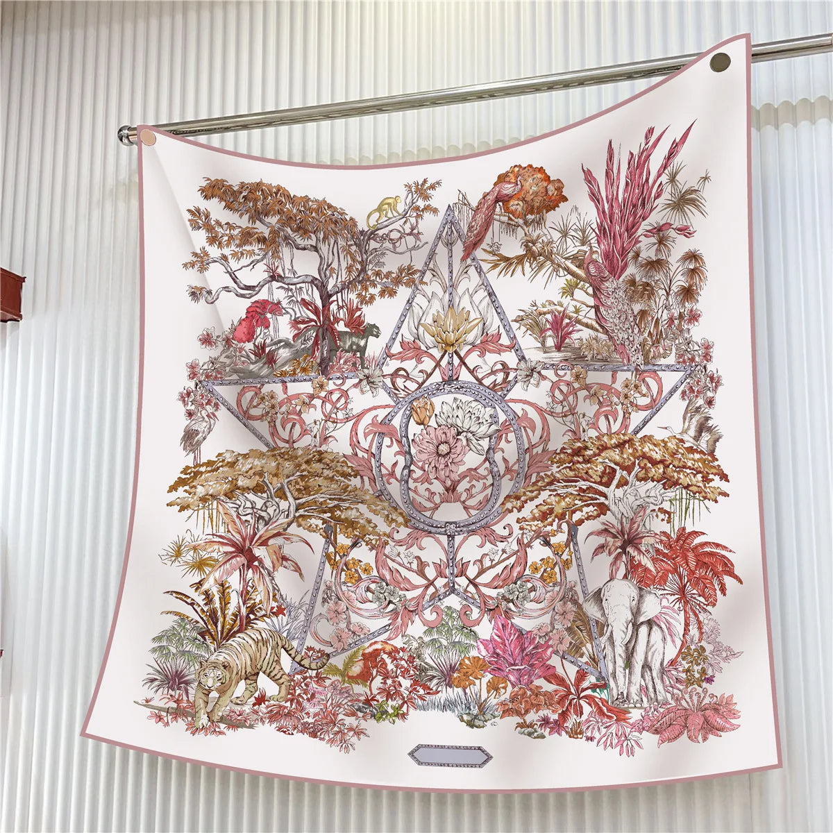 Square Scarf Women Fashion Floral Twill Silk Head Scarf For Lady