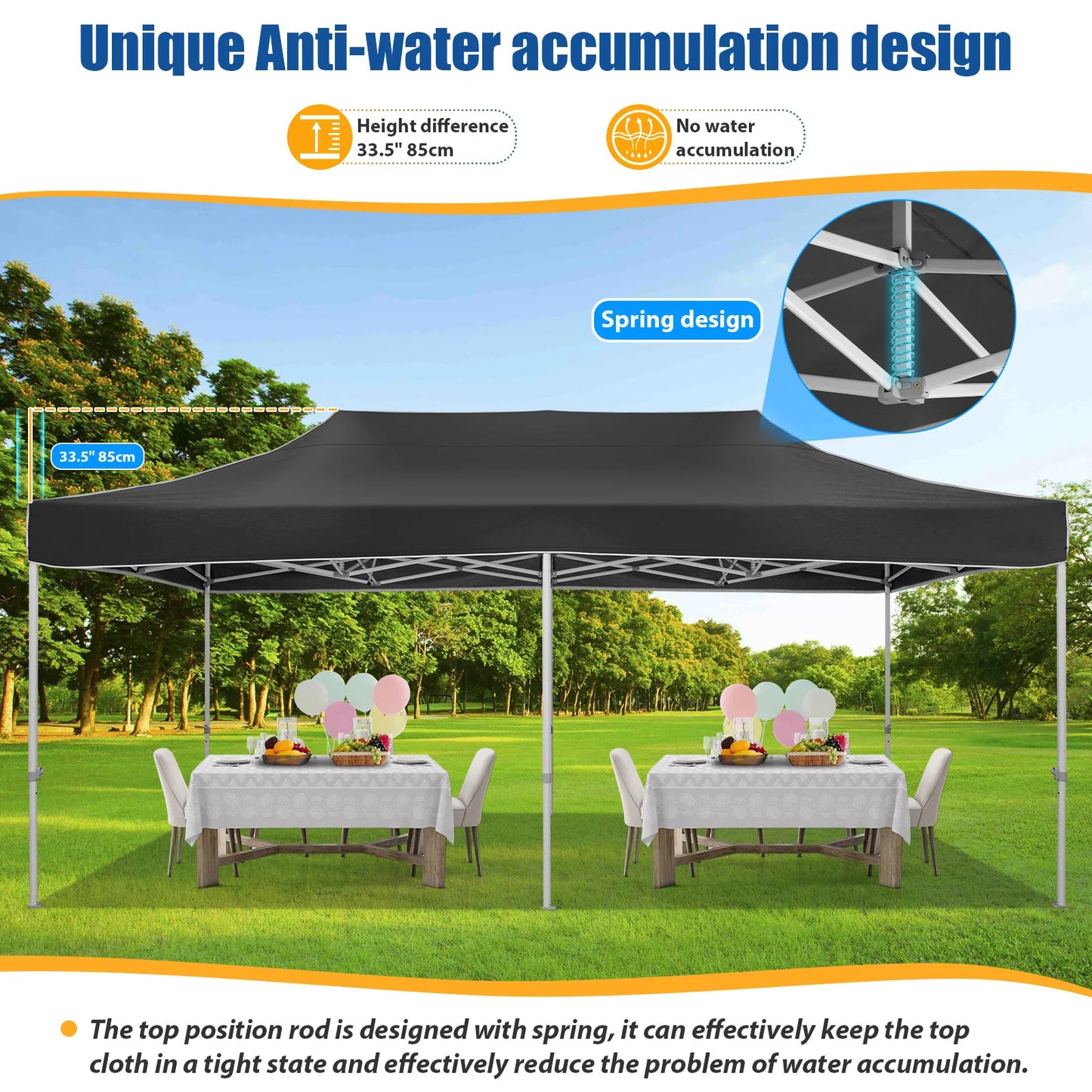 10x20 Heavy Duty Pop Up Canopy Tent, Roller Bag, Waterproof