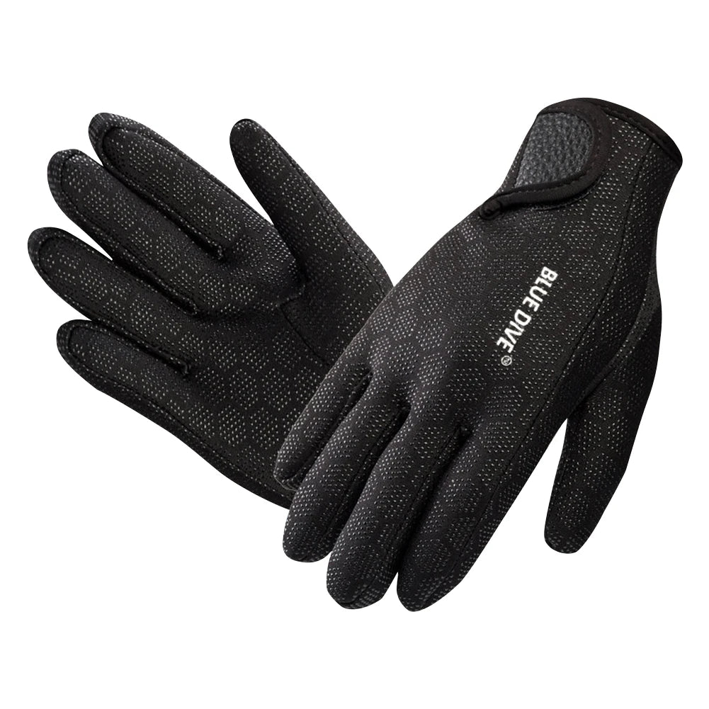 1.5mm Five Finger Warm Wetsuit Winter Gloves, Anti Slip Gloves for Water Sports