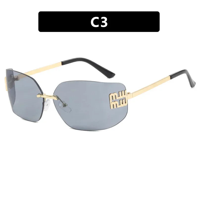 Frameless Design Sunshade Metal Women's Sunglasses High Quality Decoration