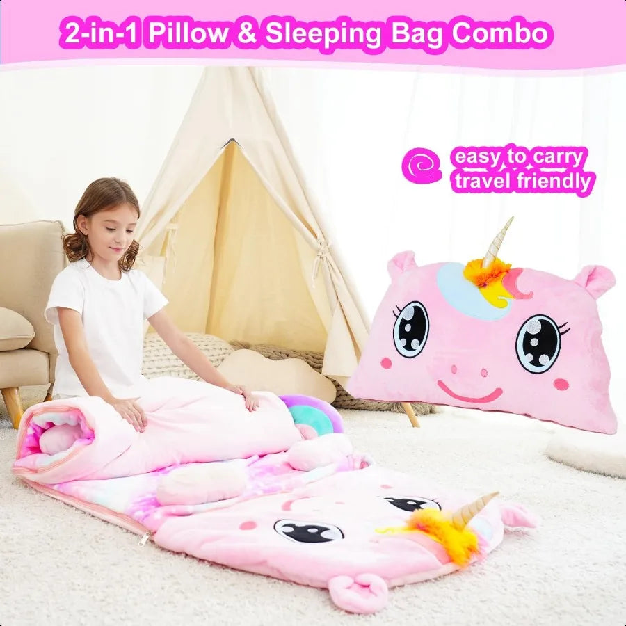 Kid Sleeping Bag with Pillow for Larger Toddler
