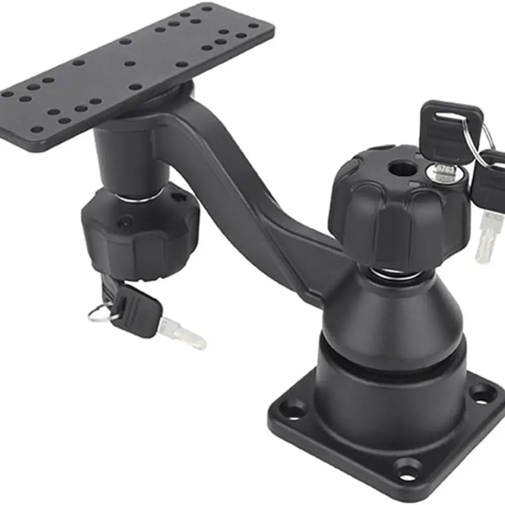 Fish Finder with Mount Lock, Aluminum Fish Finder Swing Mount with Rectangular Mount Plate