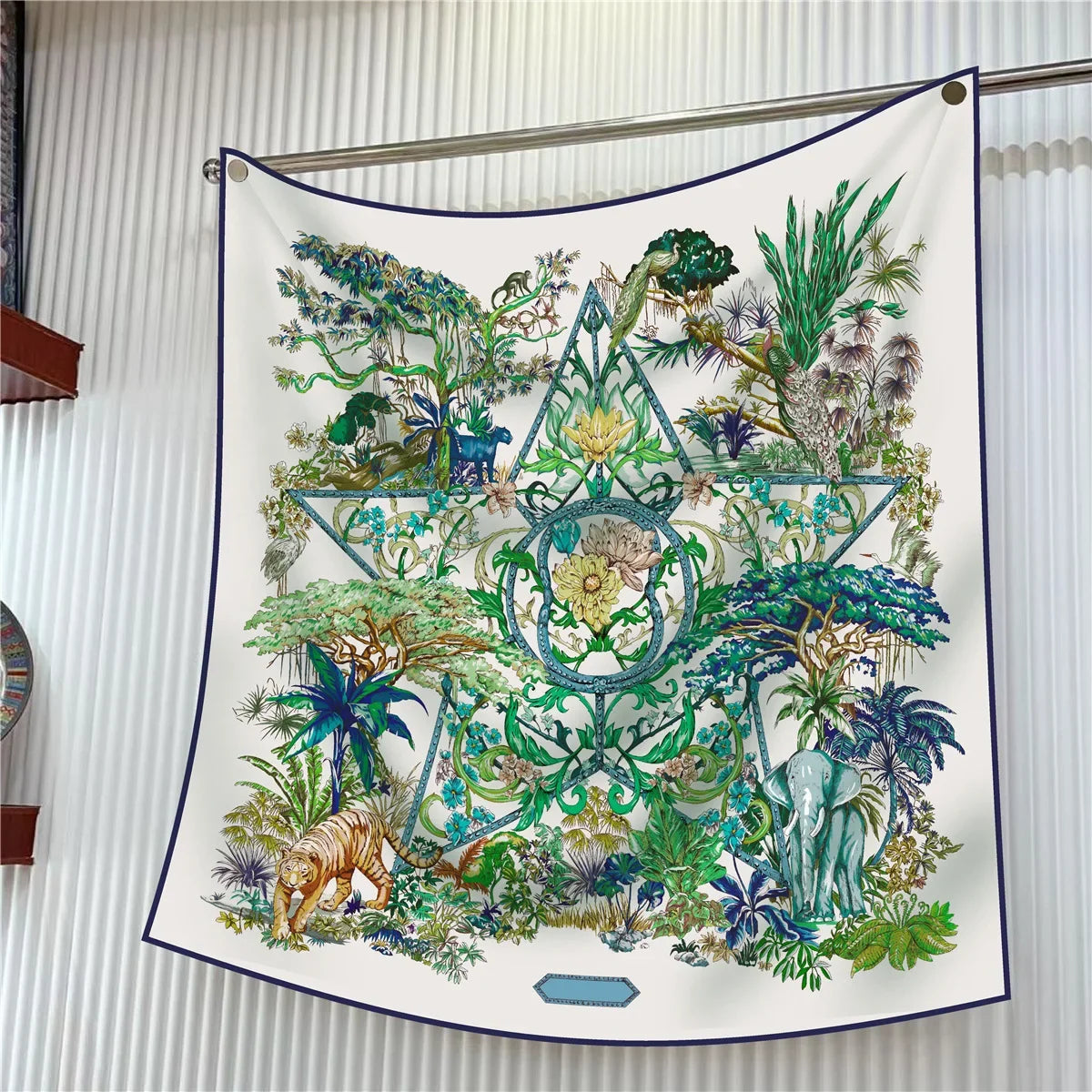 Square Scarf Women Fashion Floral Twill Silk Head Scarf For Lady