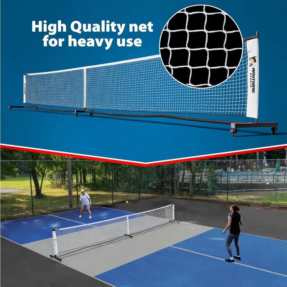 Deluxe Heavy Duty Pickleball Net with Wheels