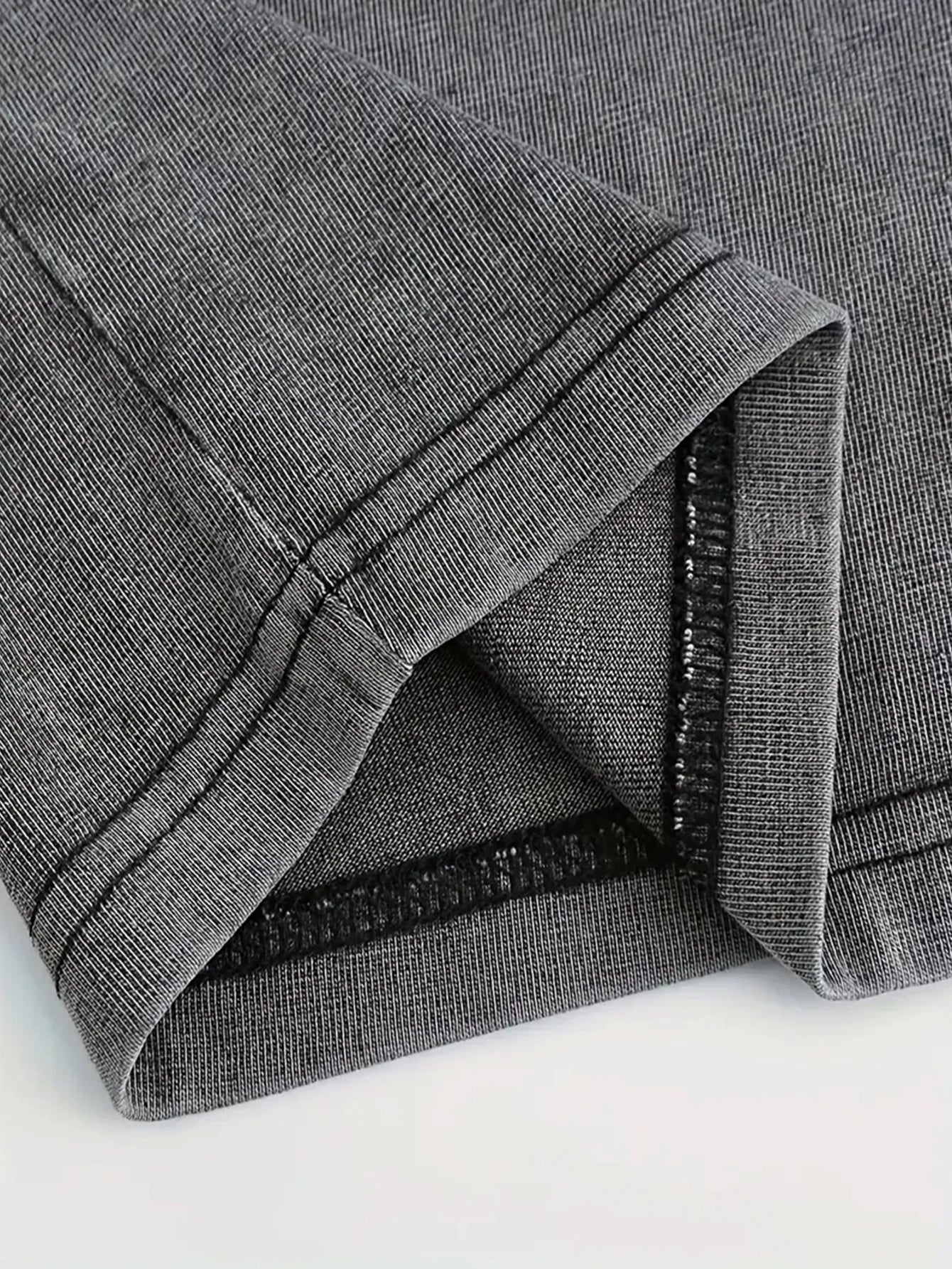 2 men's retro washed pure cotton round neck T-shirts summer casual solid color tops suitable for home and outdoor wear