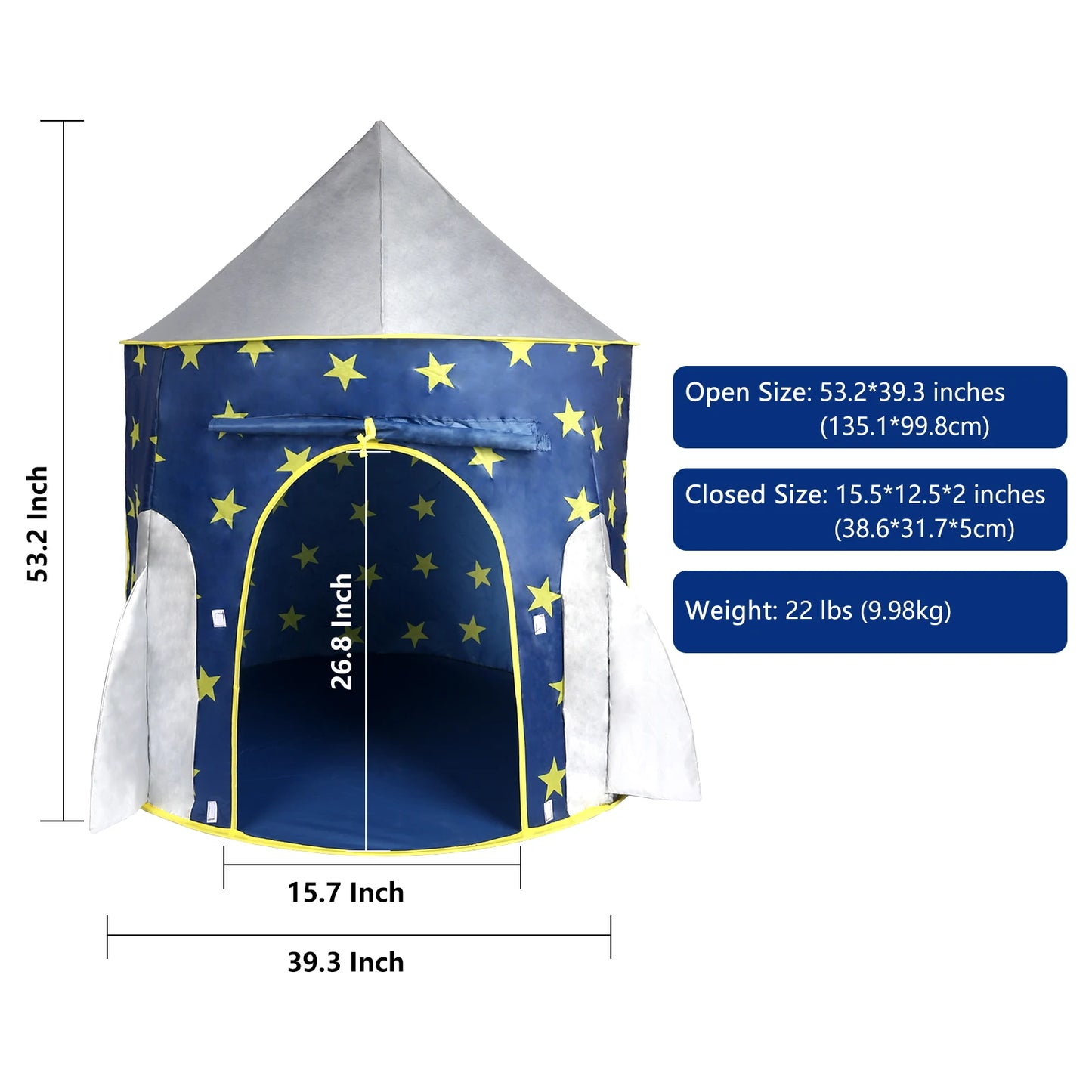 Rocket Spaceship, Kids Play Tent, Unicorn Pop up Tent, Foldable Indoor & Outdoor