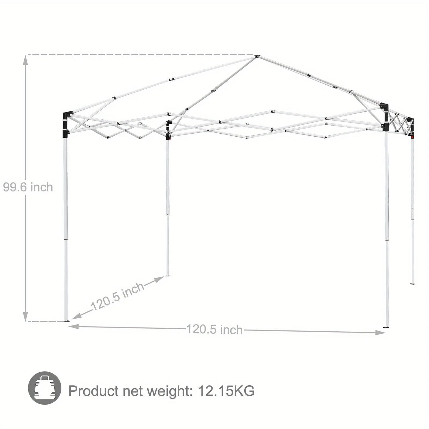 10x10 Pop Up Canopy Tent Adjustable Straight Leg Heights w/Wheeled Bag 3 Colors